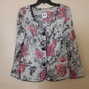 Leslie Fay Dress Floral Jacket